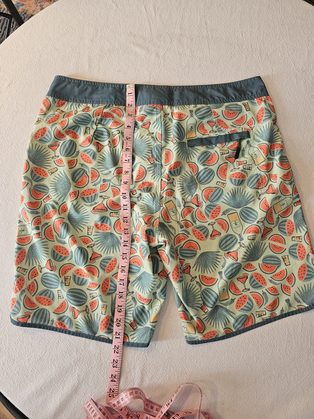 William Murray Golf 36 Watermelon Cocktail Board Shorts Swim Trunks Seed Spitter